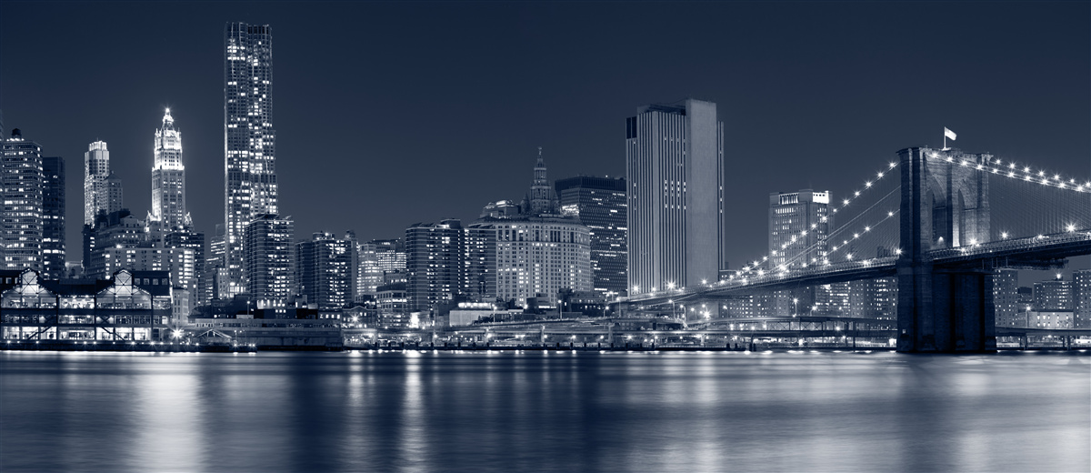 Papier peint pont de brooklyn et manhattan la nuit