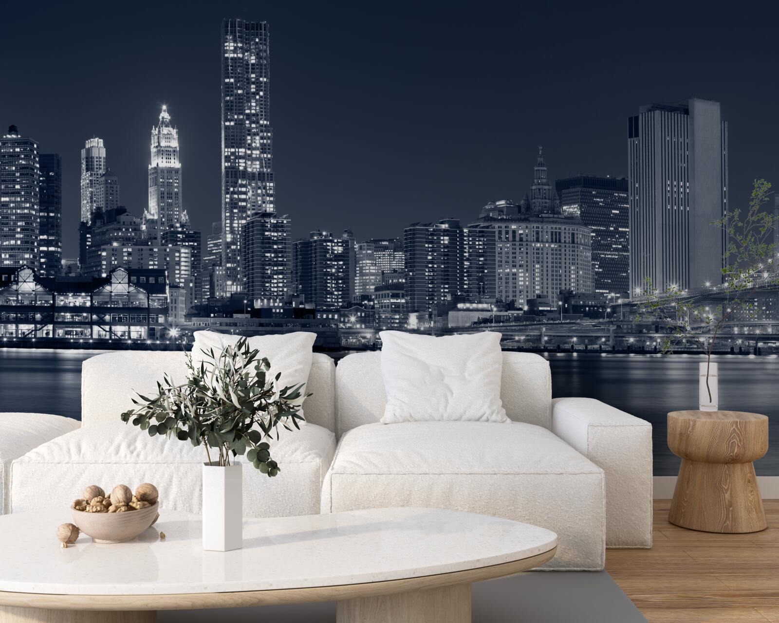 Papier peint pont de brooklyn et manhattan la nuit