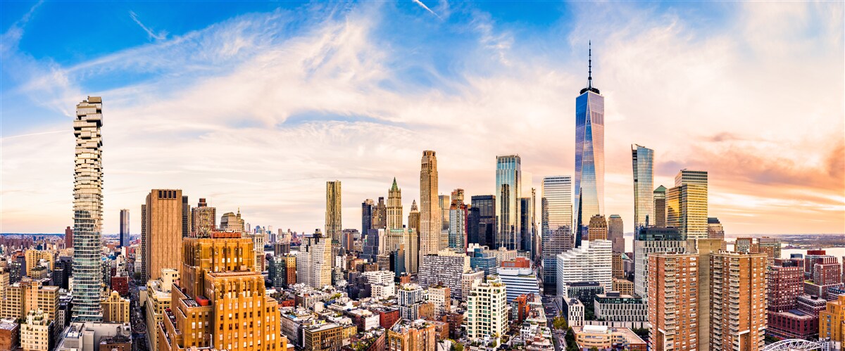 Papier peint coucher de soleil sur le sud de manhattan