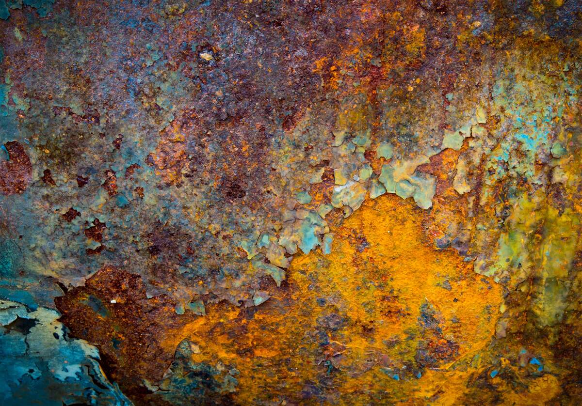 Papier peint mur en métal rouillé