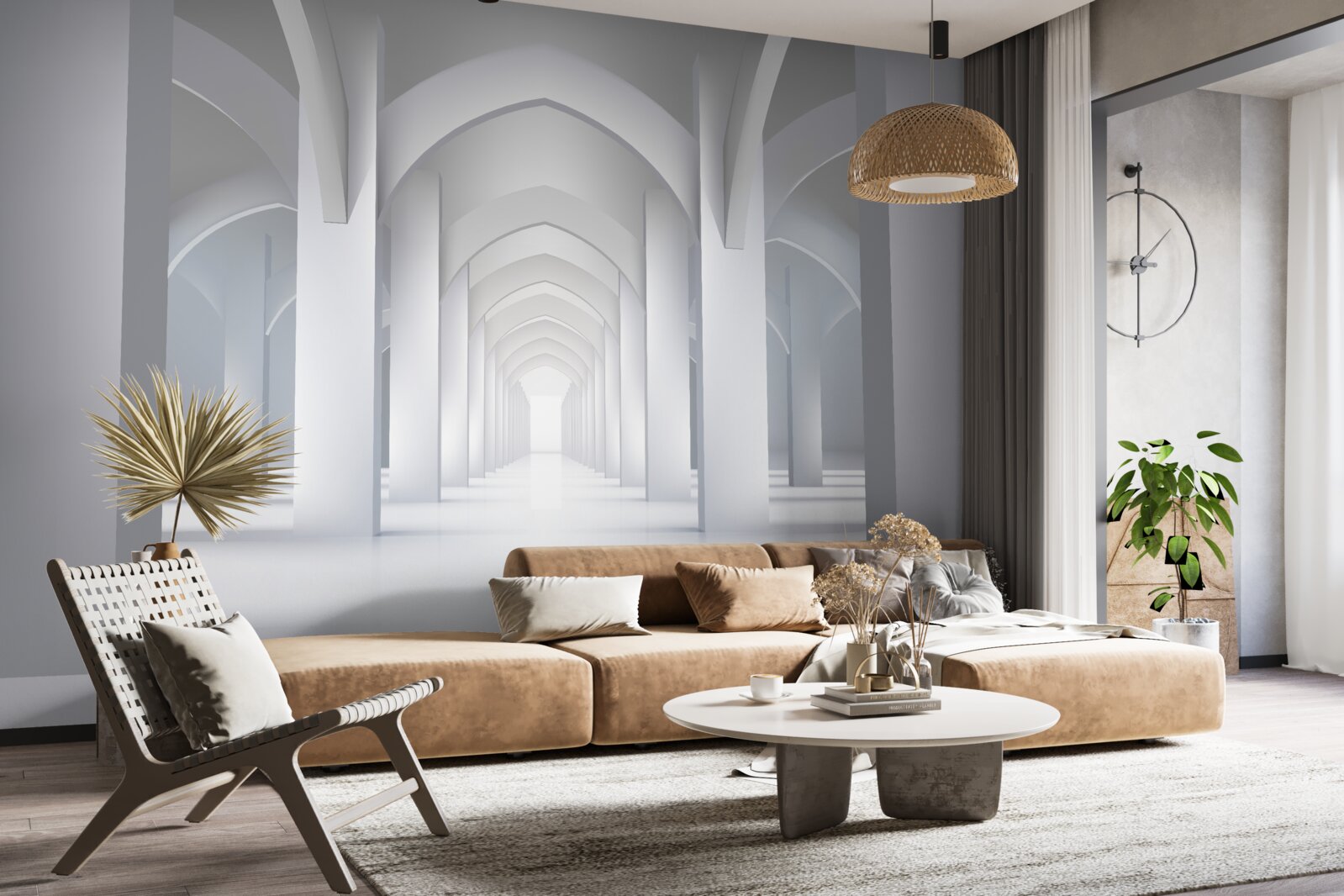 Papier peint arcs de lumière dans le style gothique