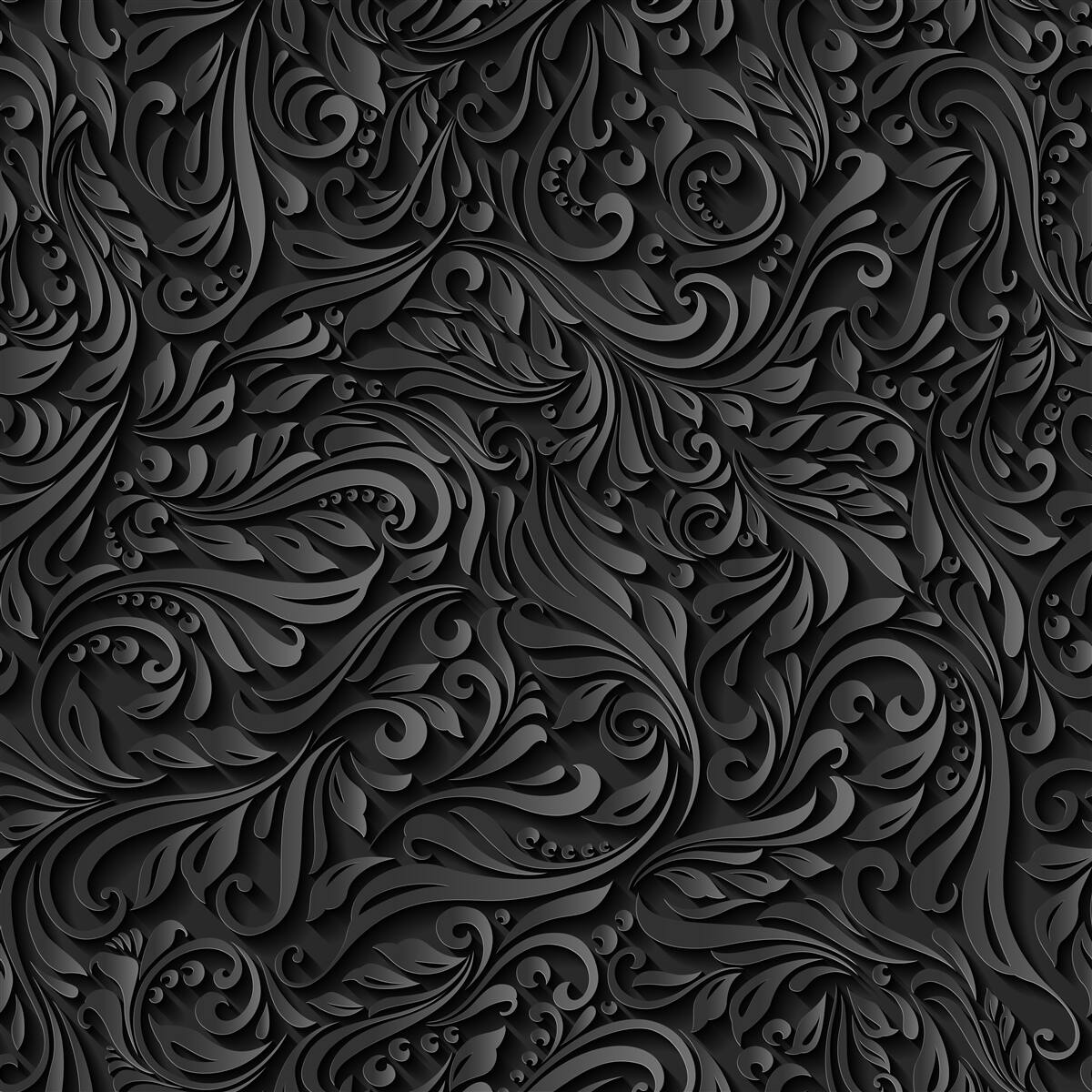 Papier peint feuilles avec motifs noirs