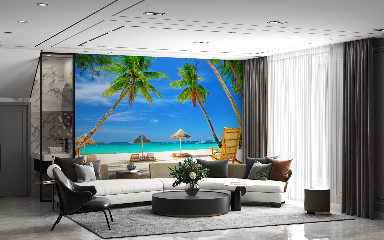 Papier peint détente sur une côte tropicale