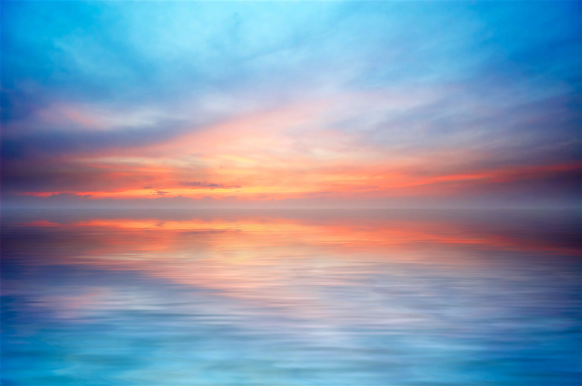 Papier peint coucher de soleil calme en mer