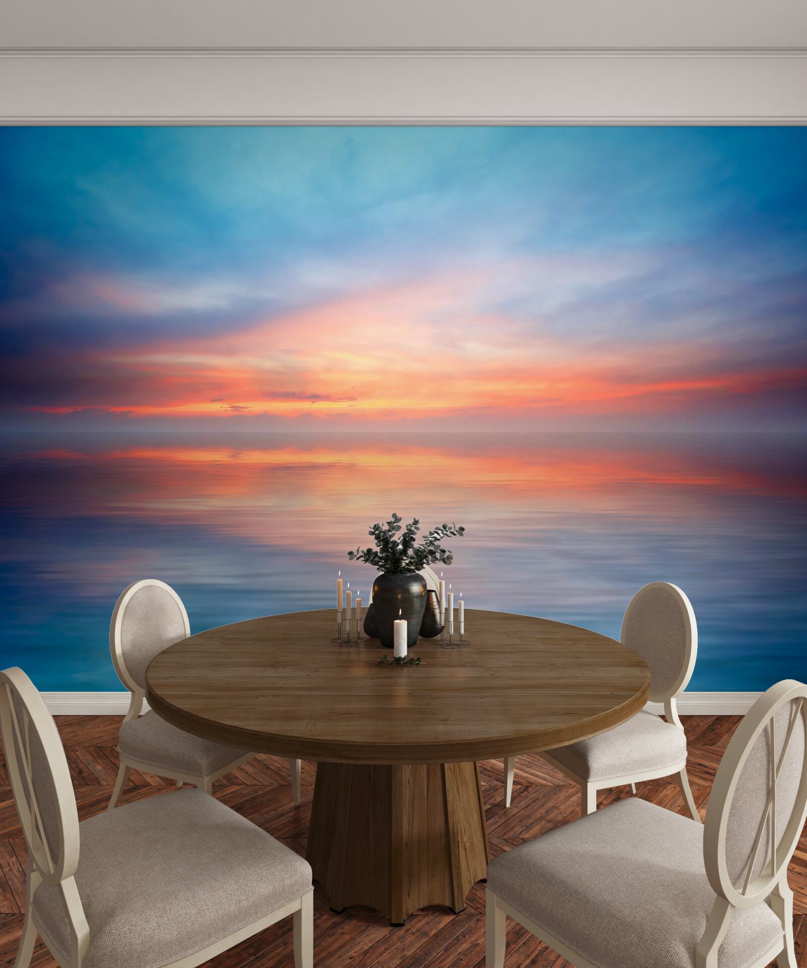 Papier peint coucher de soleil calme en mer