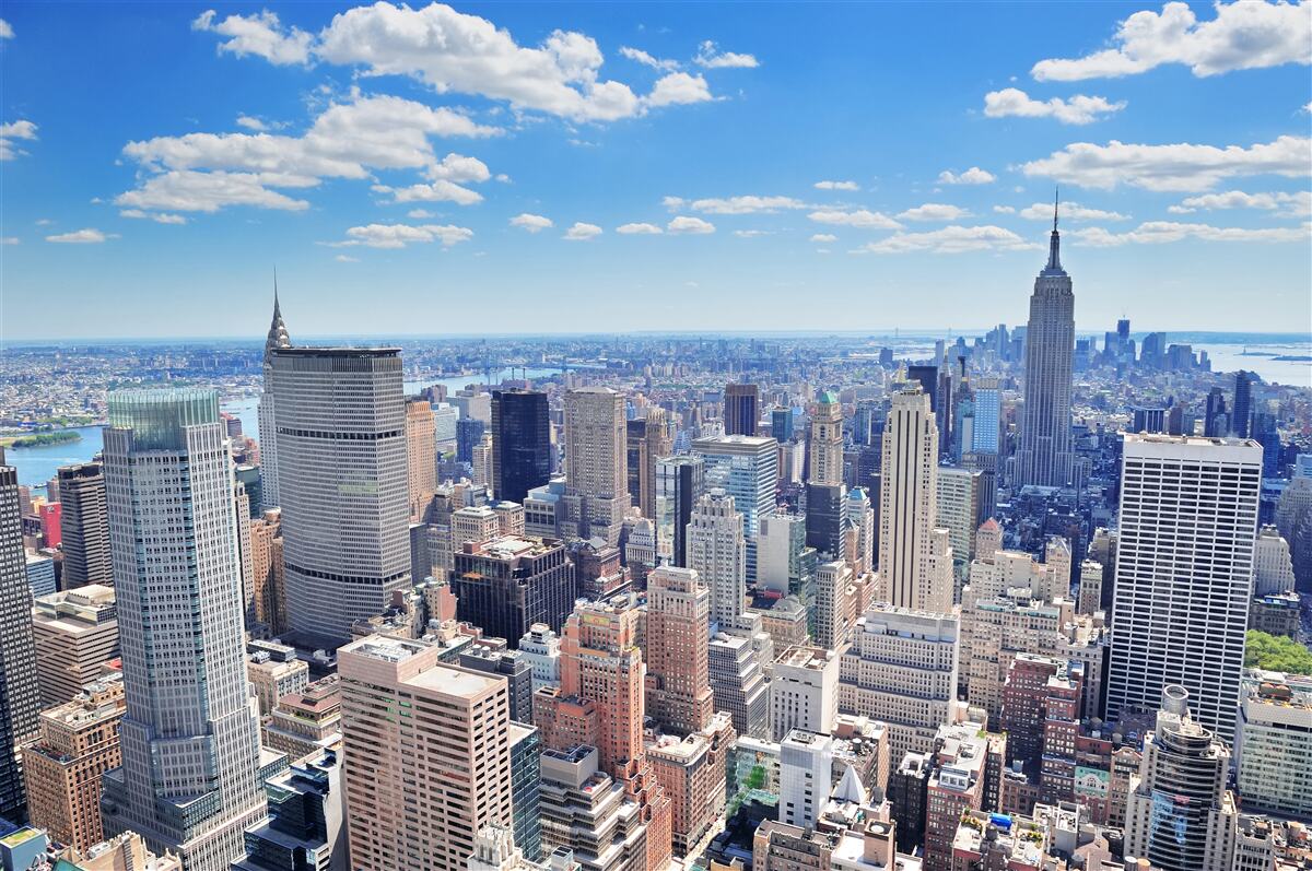 Papier peint vue de new york depuis le ciel