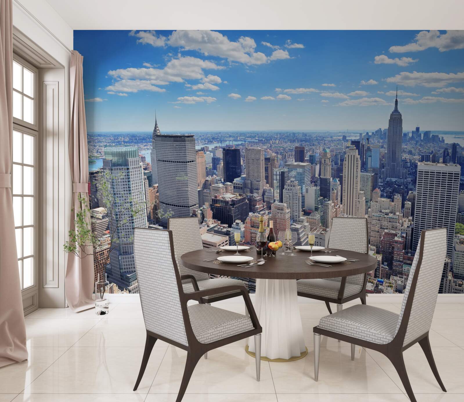 Papier peint vue de new york depuis le ciel