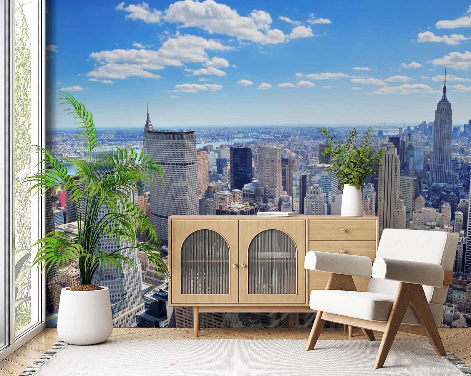Papier peint vue de new york depuis le ciel