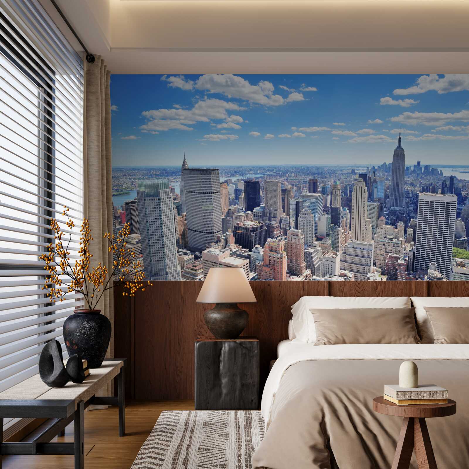 Papier peint vue de new york depuis le ciel