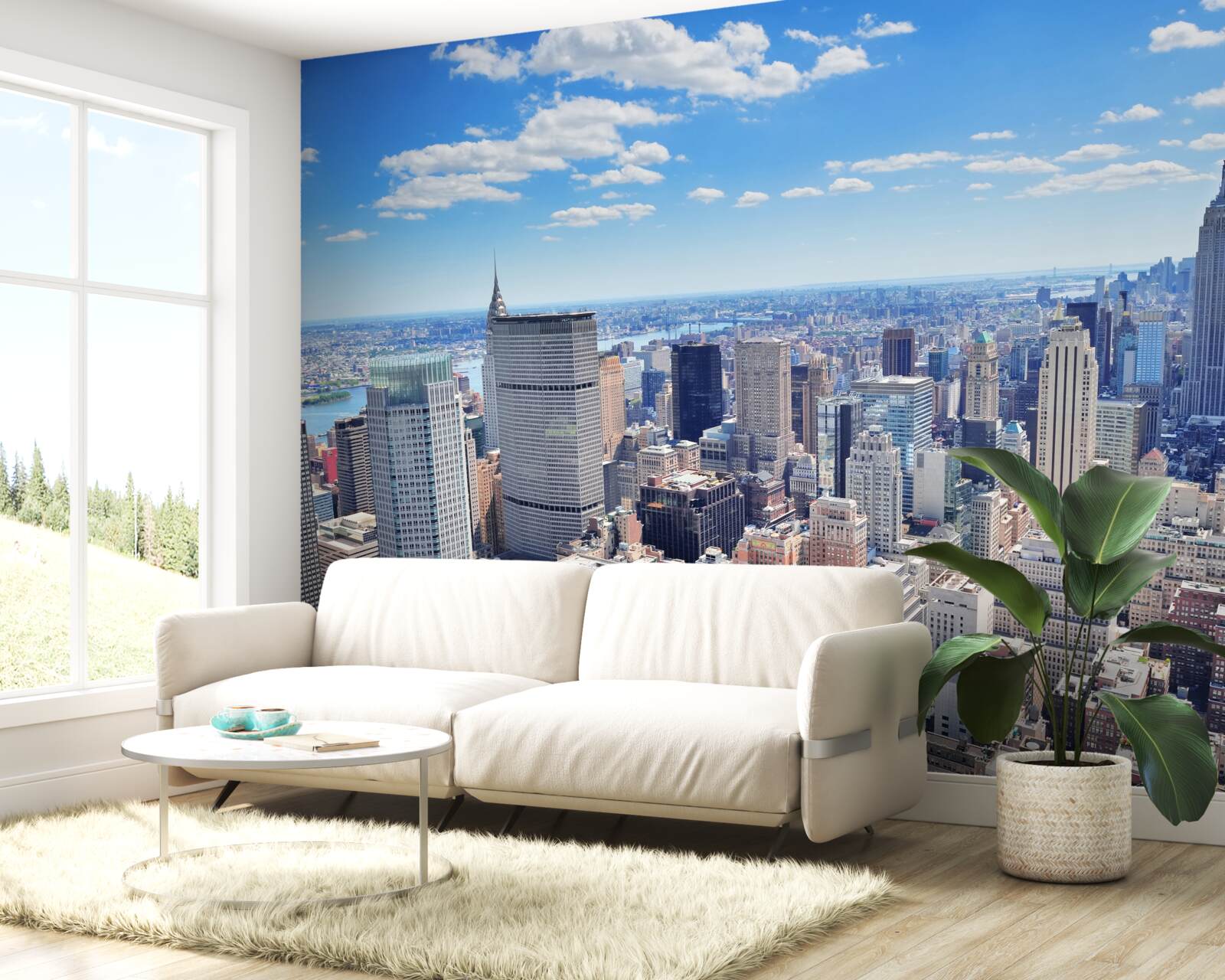 Papier peint vue de new york depuis le ciel