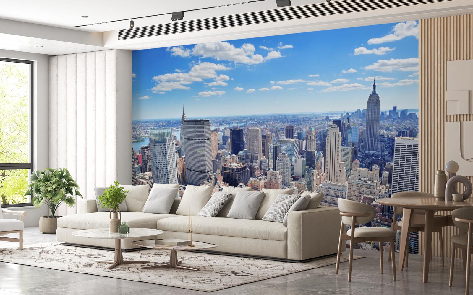 Papier peint vue de new york depuis le ciel