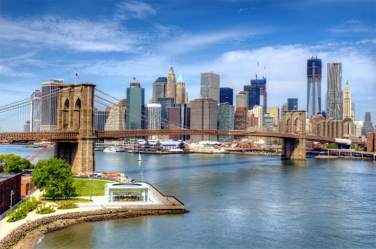 Papier peint pont de brooklyn et bas manhattan