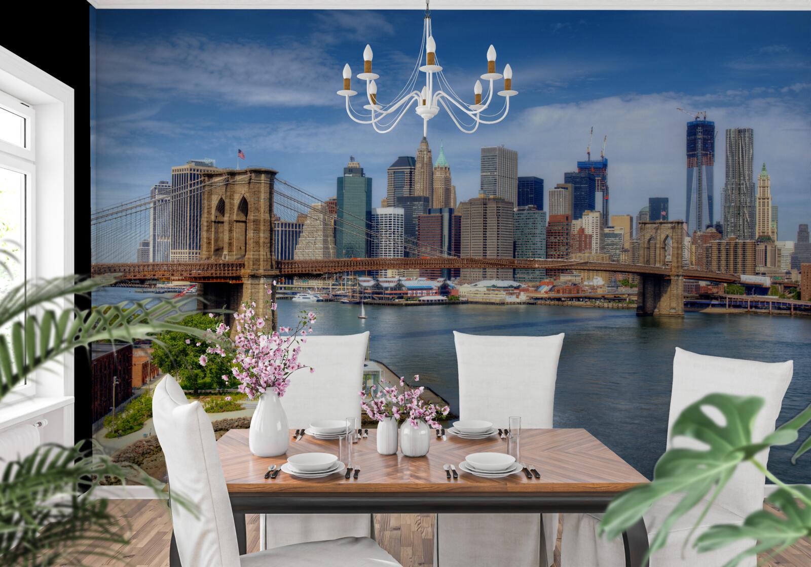 Papier peint pont de brooklyn et bas manhattan