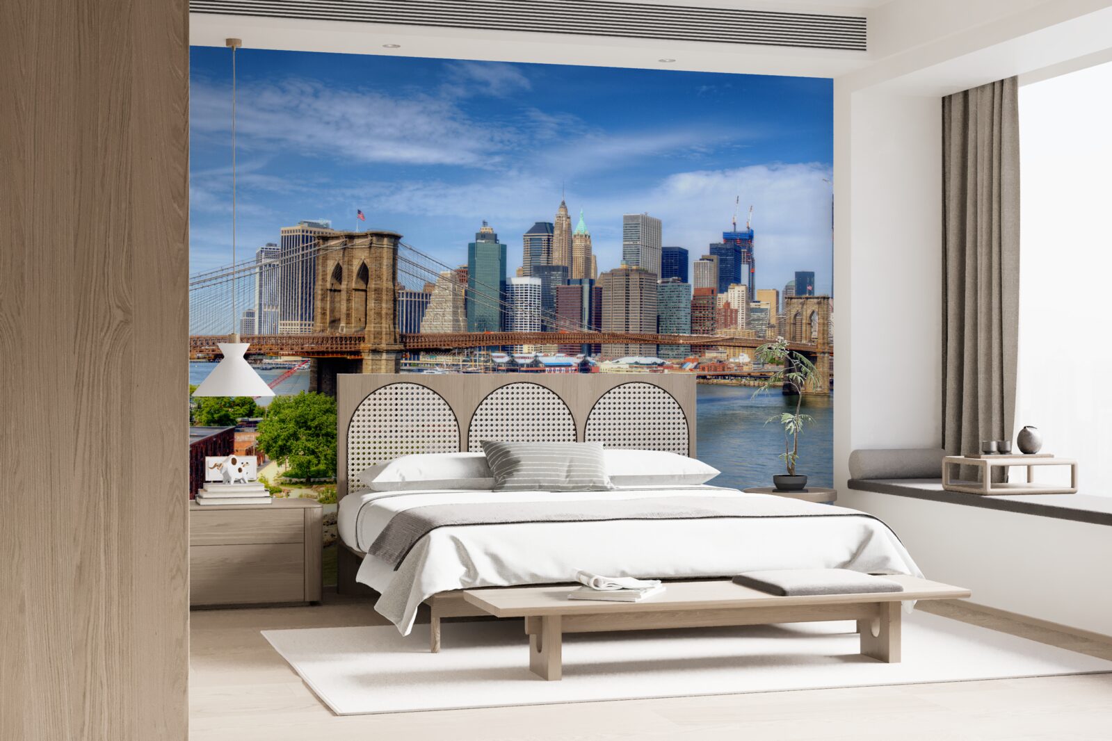 Papier peint pont de brooklyn et bas manhattan