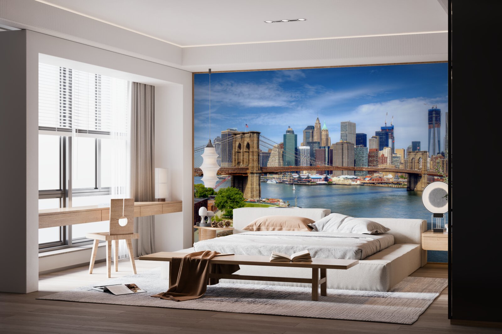 Papier peint pont de brooklyn et bas manhattan