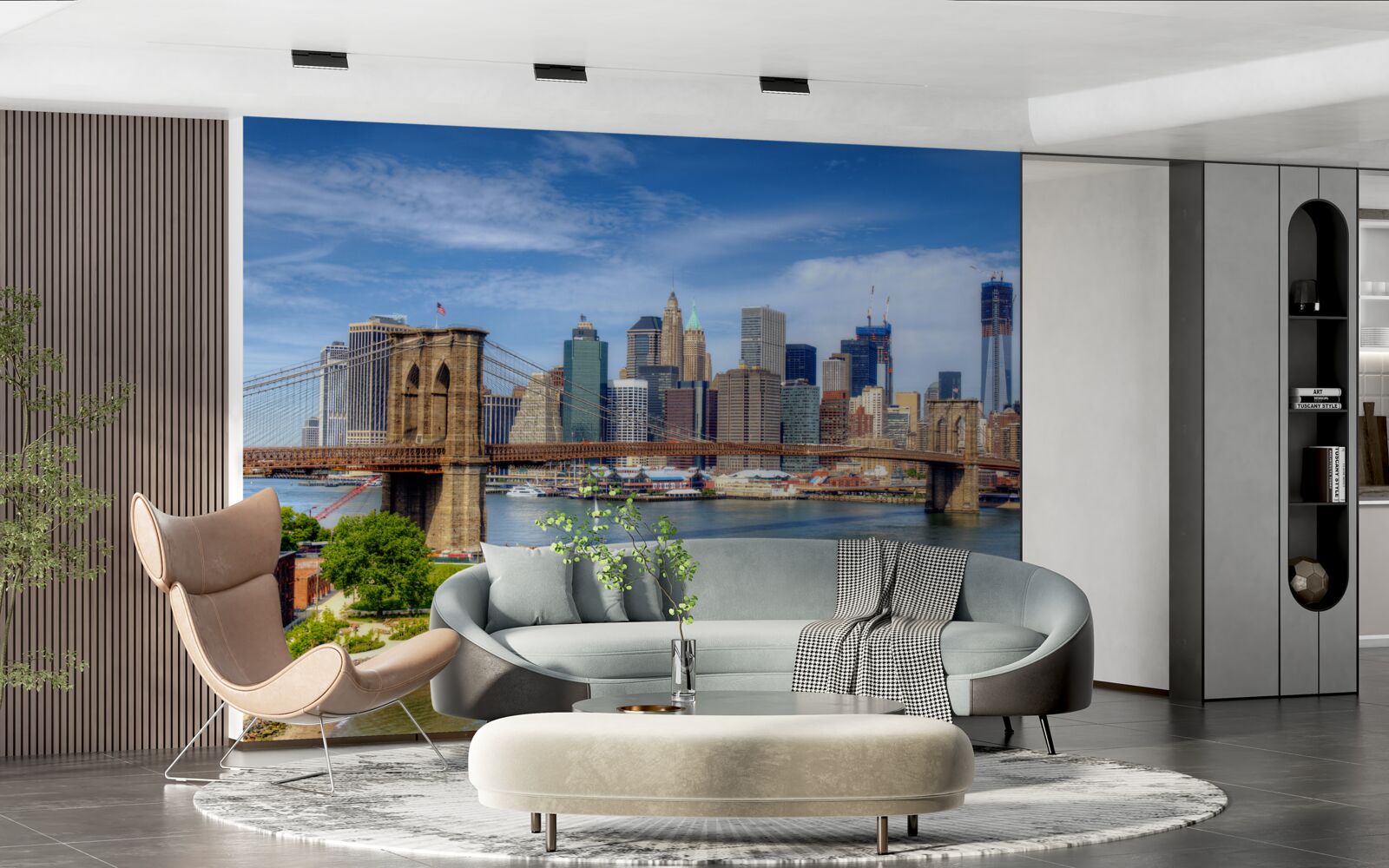 Papier peint pont de brooklyn et bas manhattan