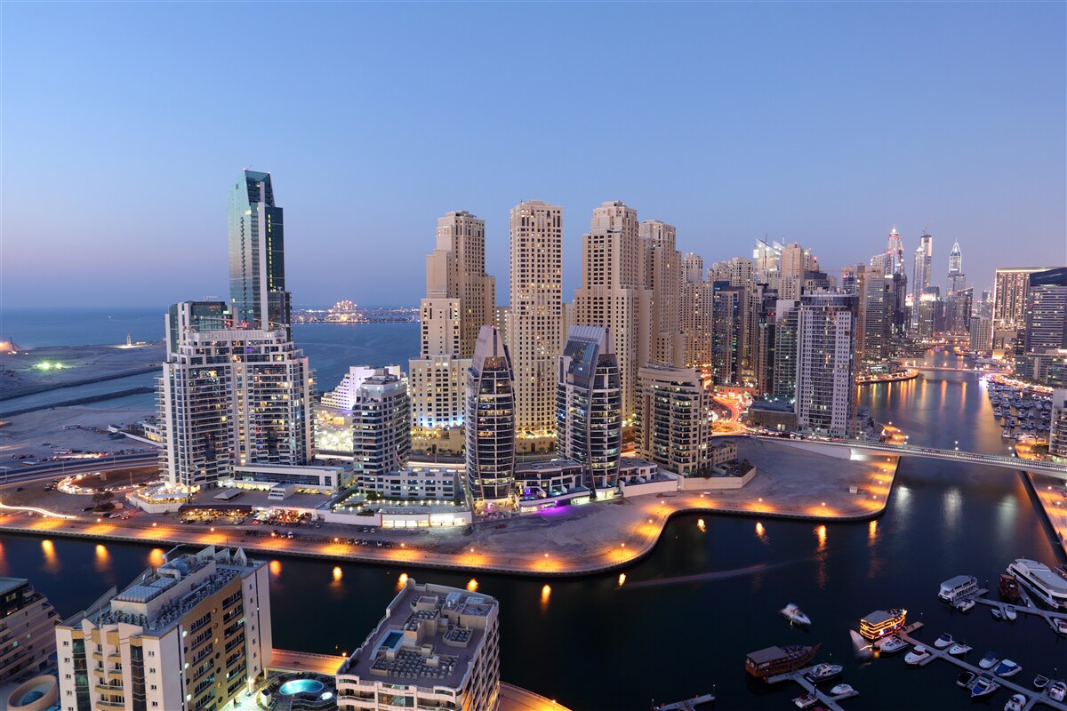 Papier peint coucher de soleil sur dubai
