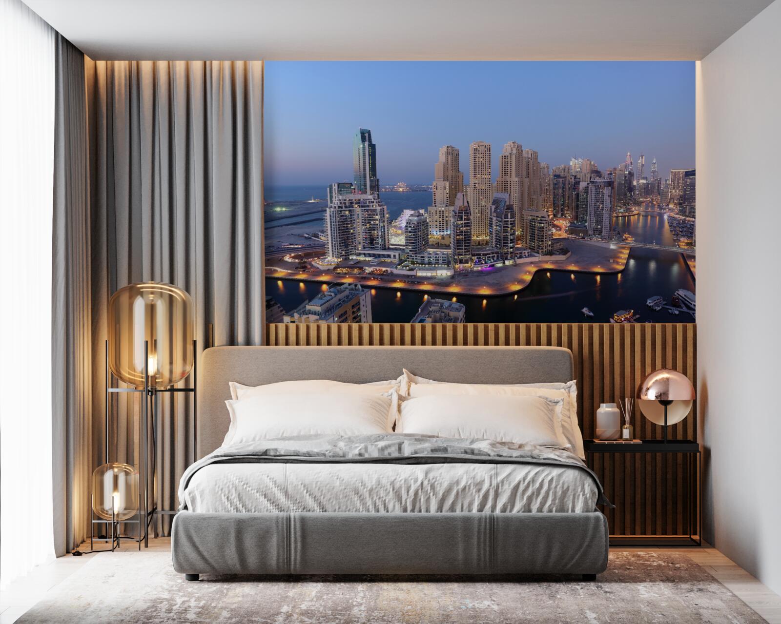 Papier peint coucher de soleil sur dubai