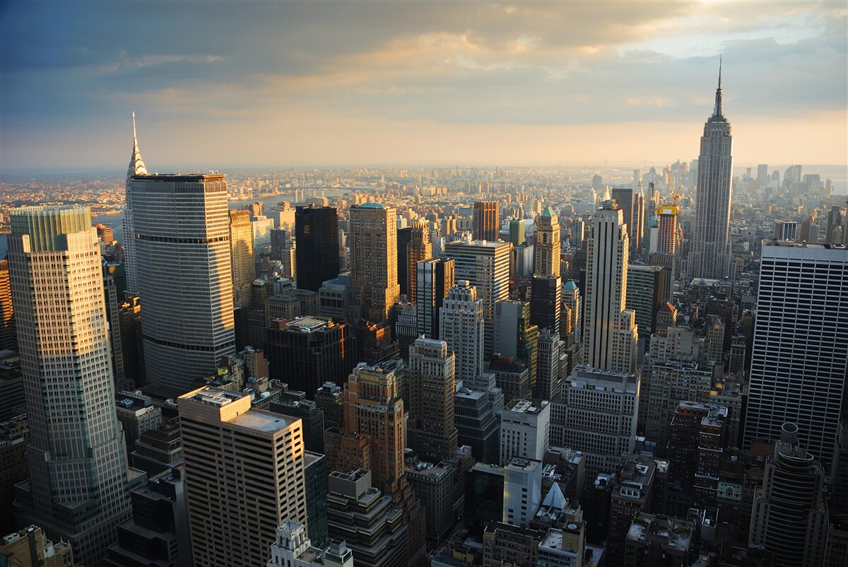 Papier peint les gratte-ciel de new york a la naissance du jour