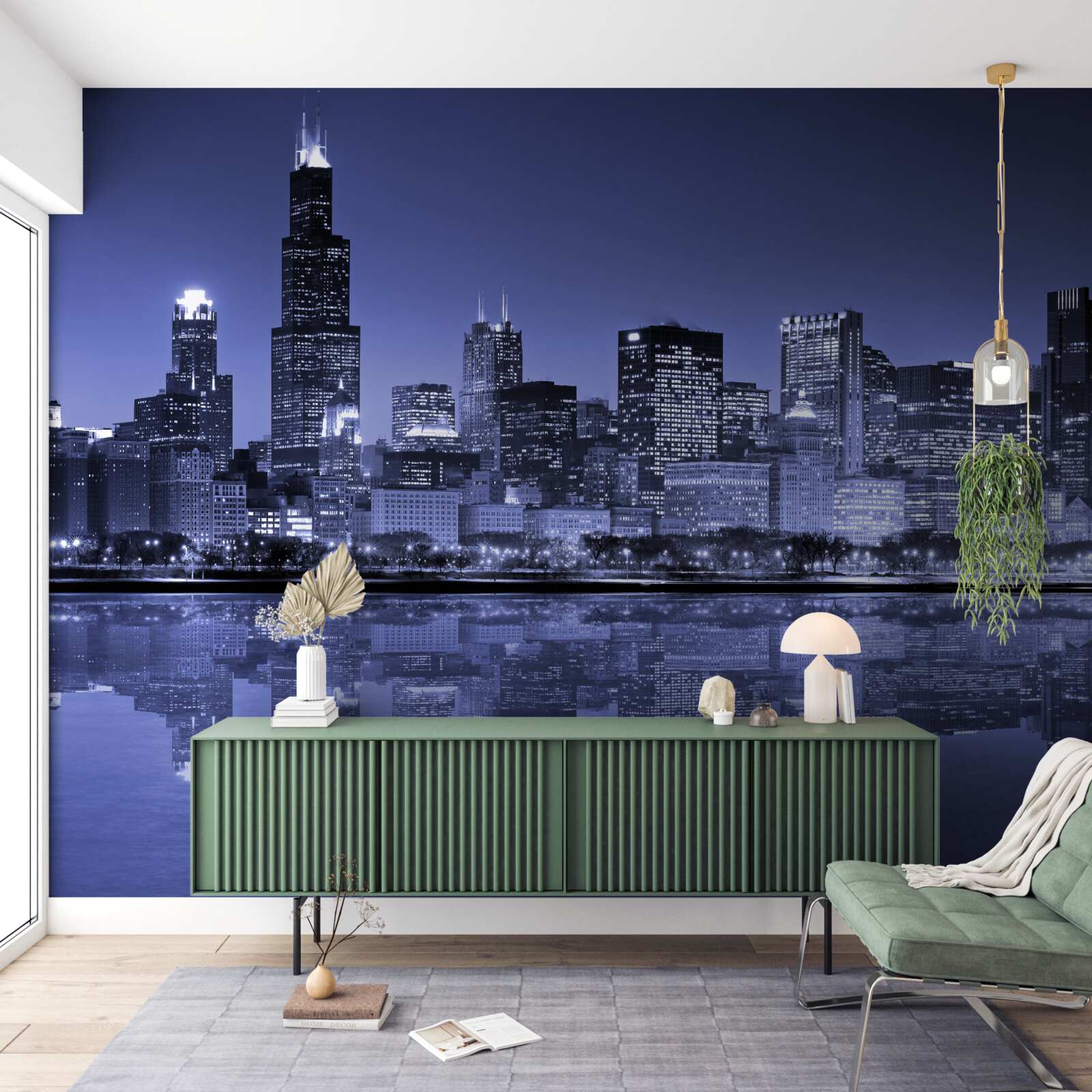 Papier peint vue nocturne de chicago