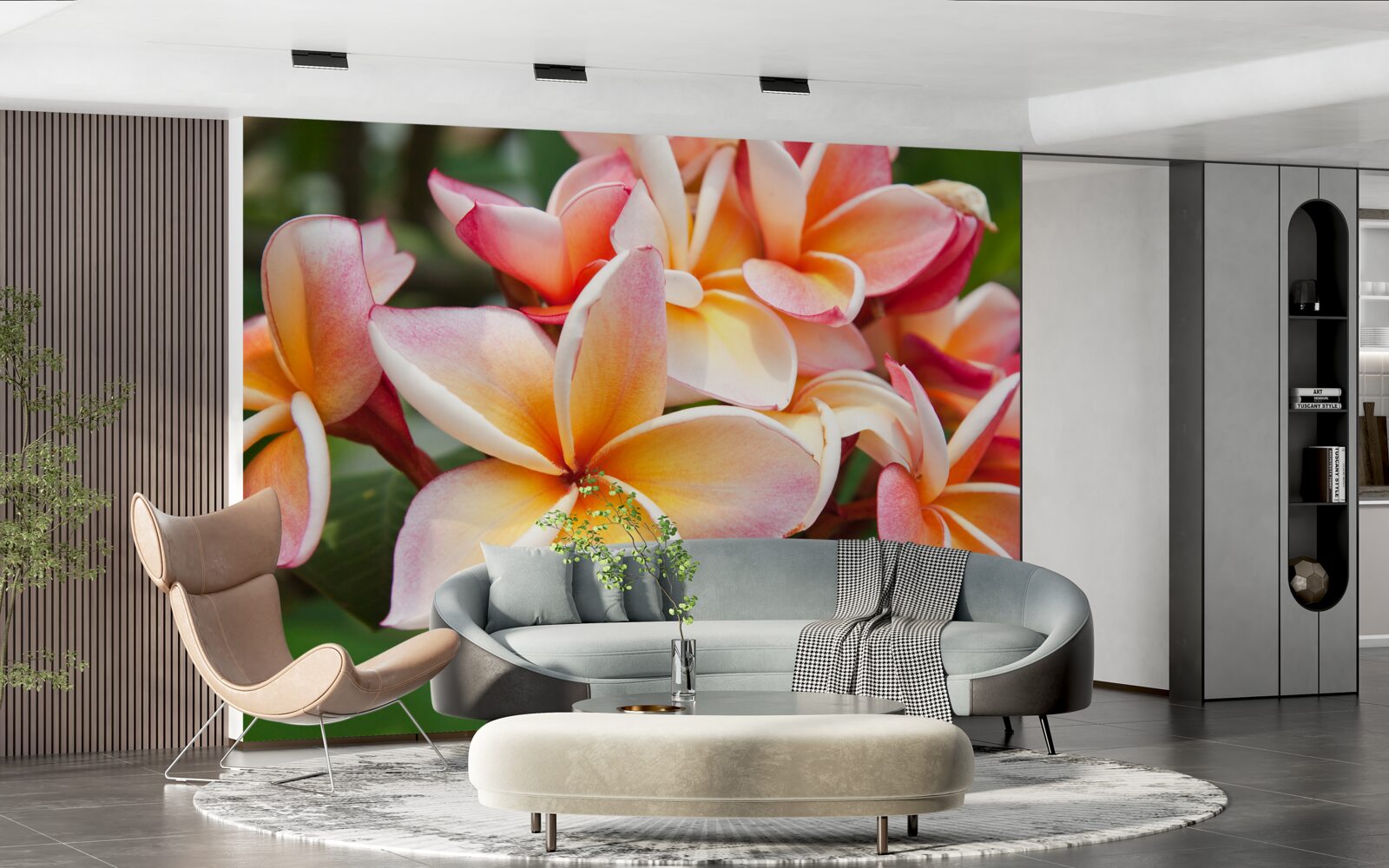 Papier peint frangipanier avec des fleurs attrayantes