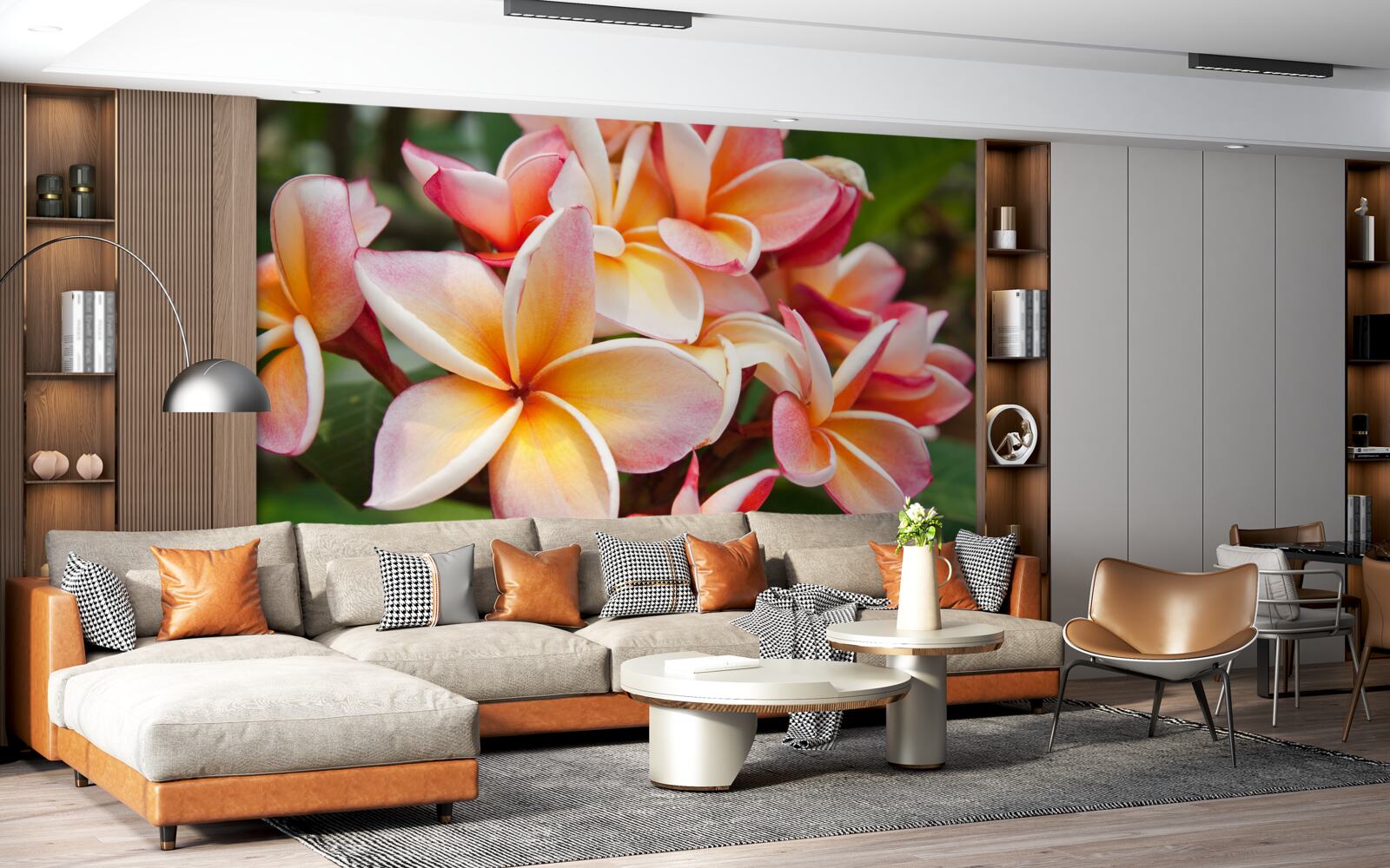 Papier peint frangipanier avec des fleurs attrayantes