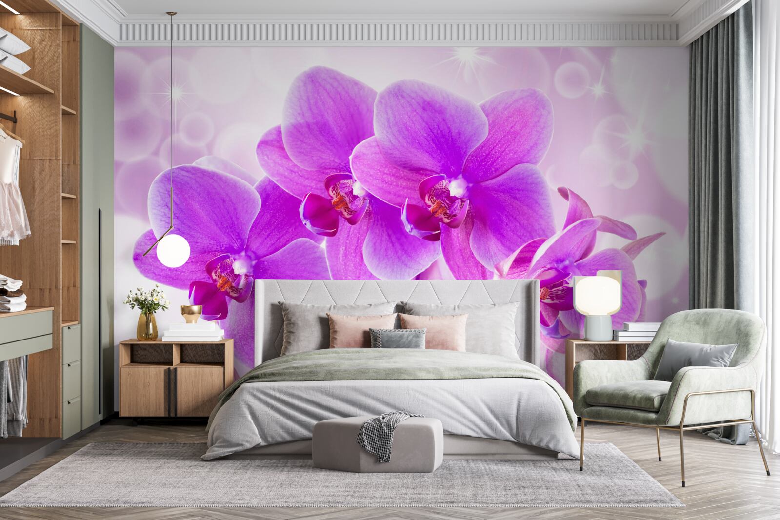 Papier peint l'orchidée violette délicate est vraiment impressionnante