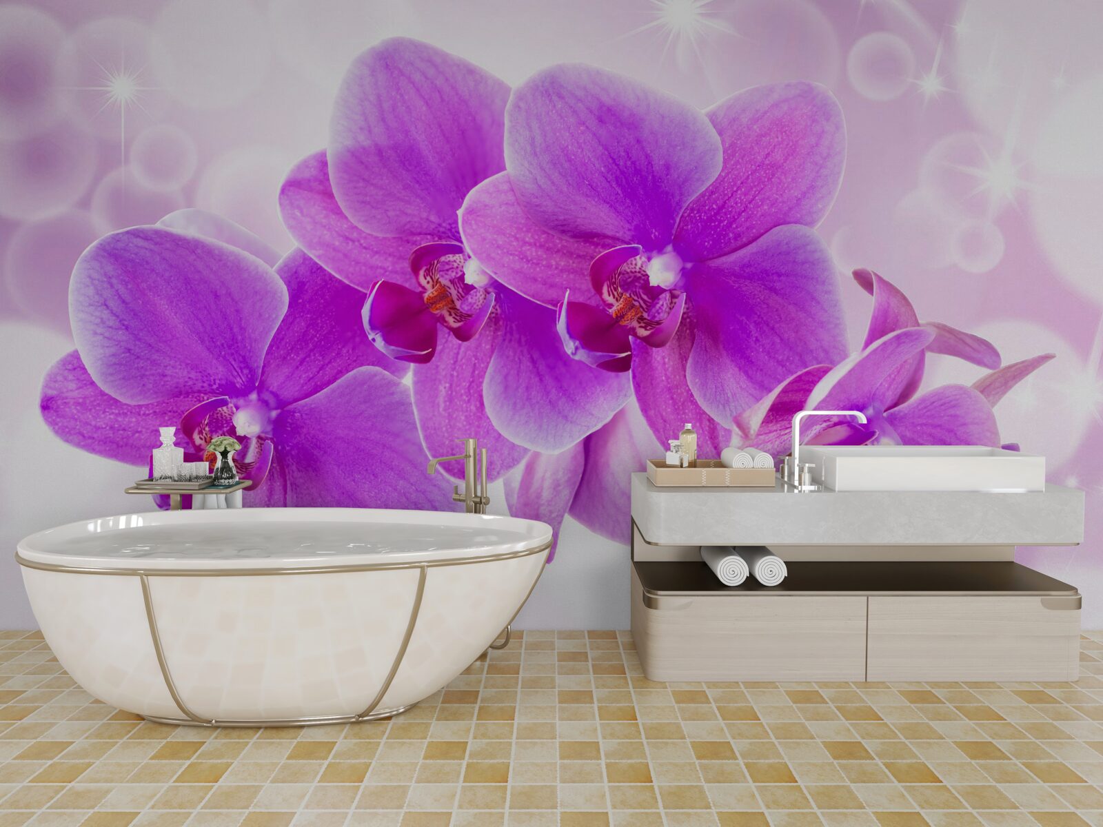 Papier peint l'orchidée violette délicate est vraiment impressionnante