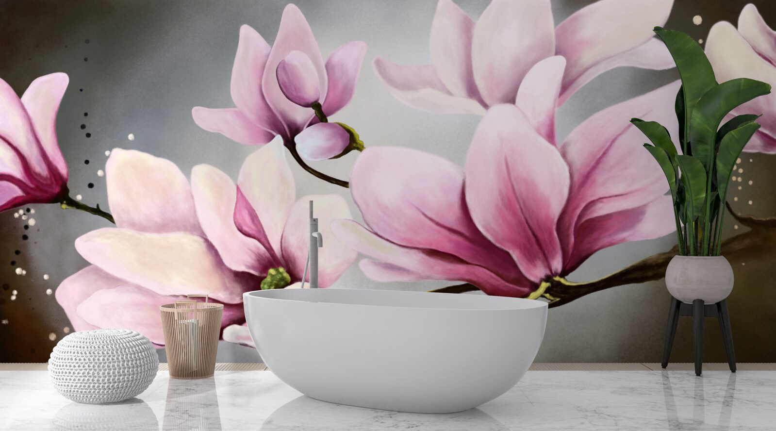 Papier peint les fleurs s'ouvrent en taille réelle