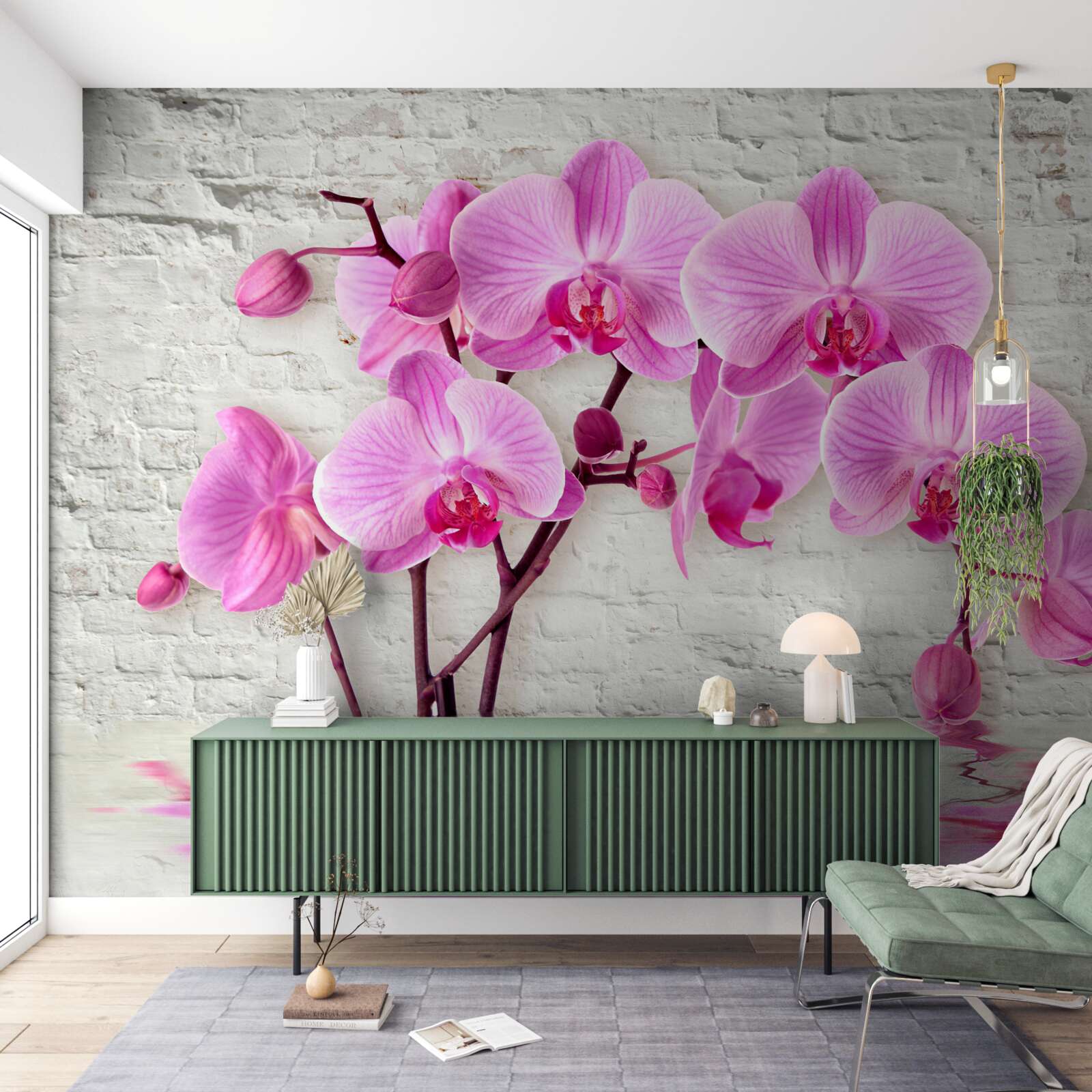 Papier peint fleur d'orchidée violet doux