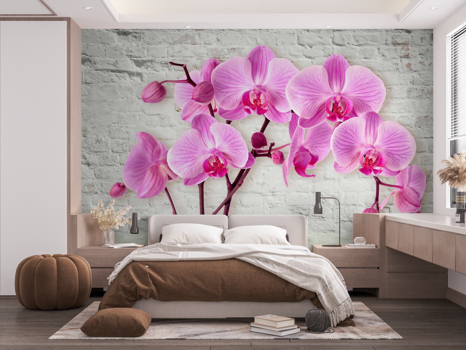 Papier peint fleur d'orchidée violet doux