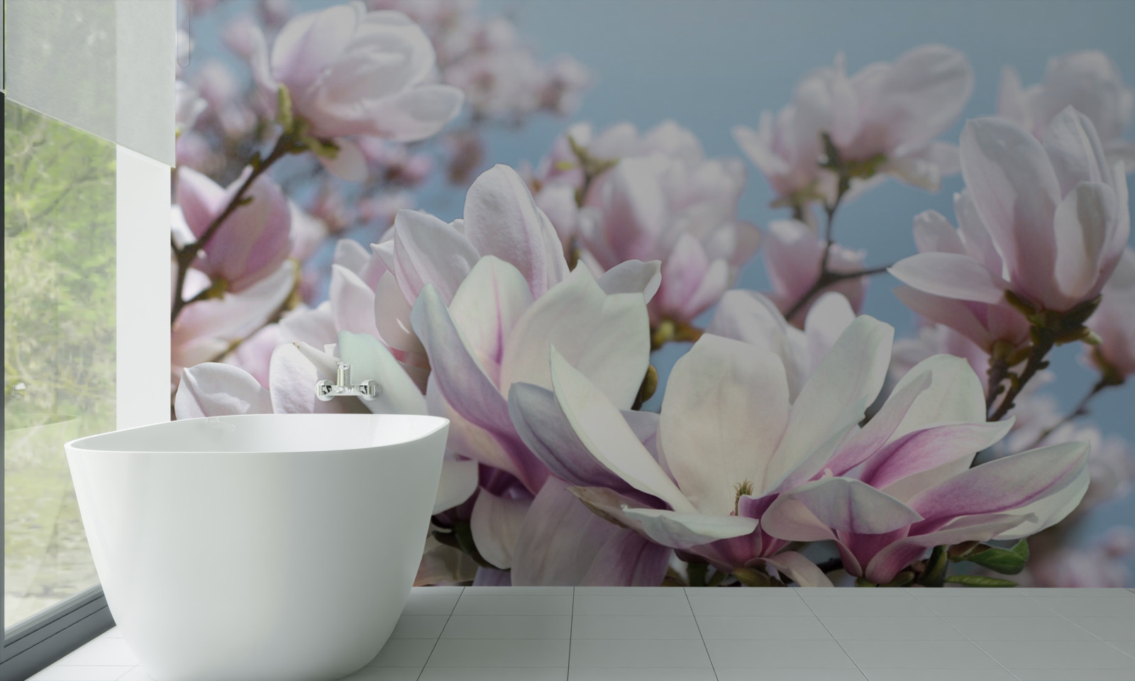 Papier peint magnolia enveloppé de fleurs