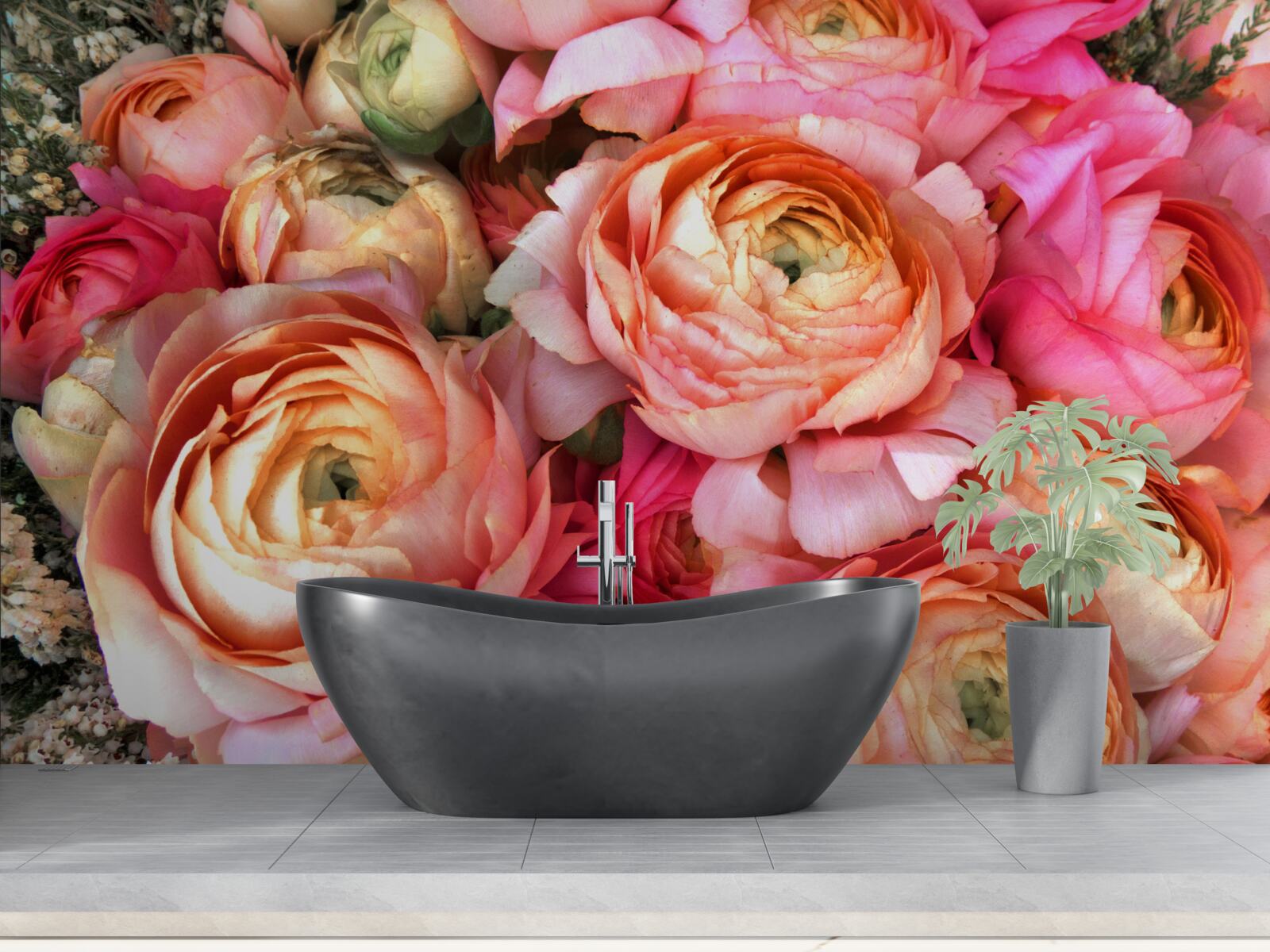 Papier peint des pivoines richement colorées