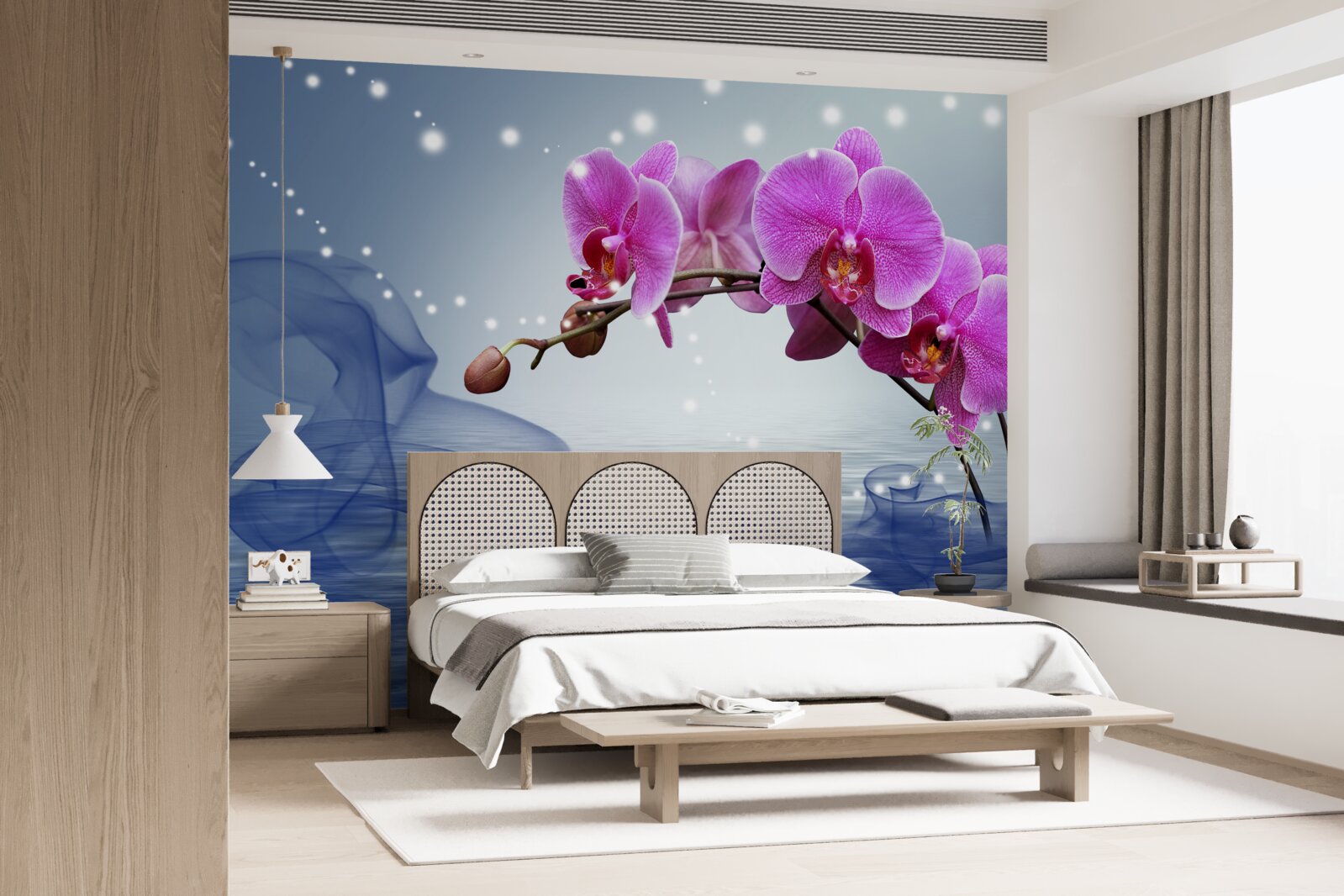 Papier peint Tige d'une magnifique orchidée de couleur lilas