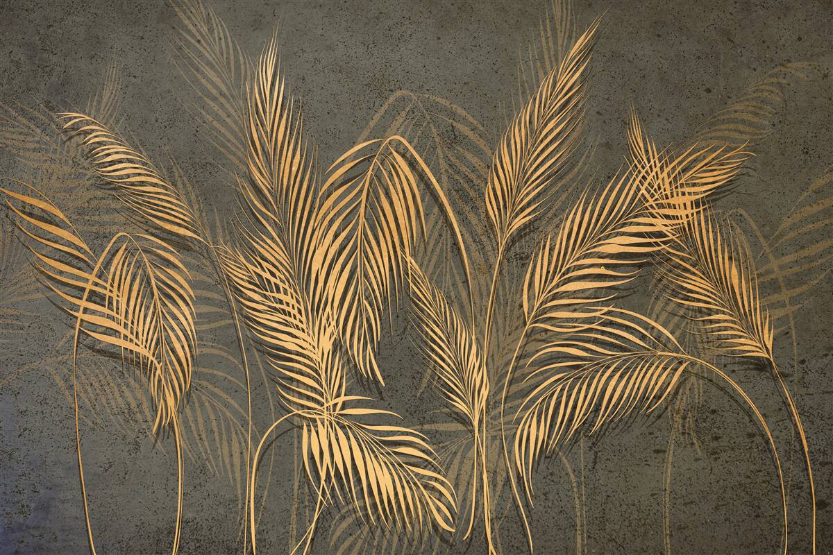 Papier peint plumes d'épis de millet dans la lumière dorée