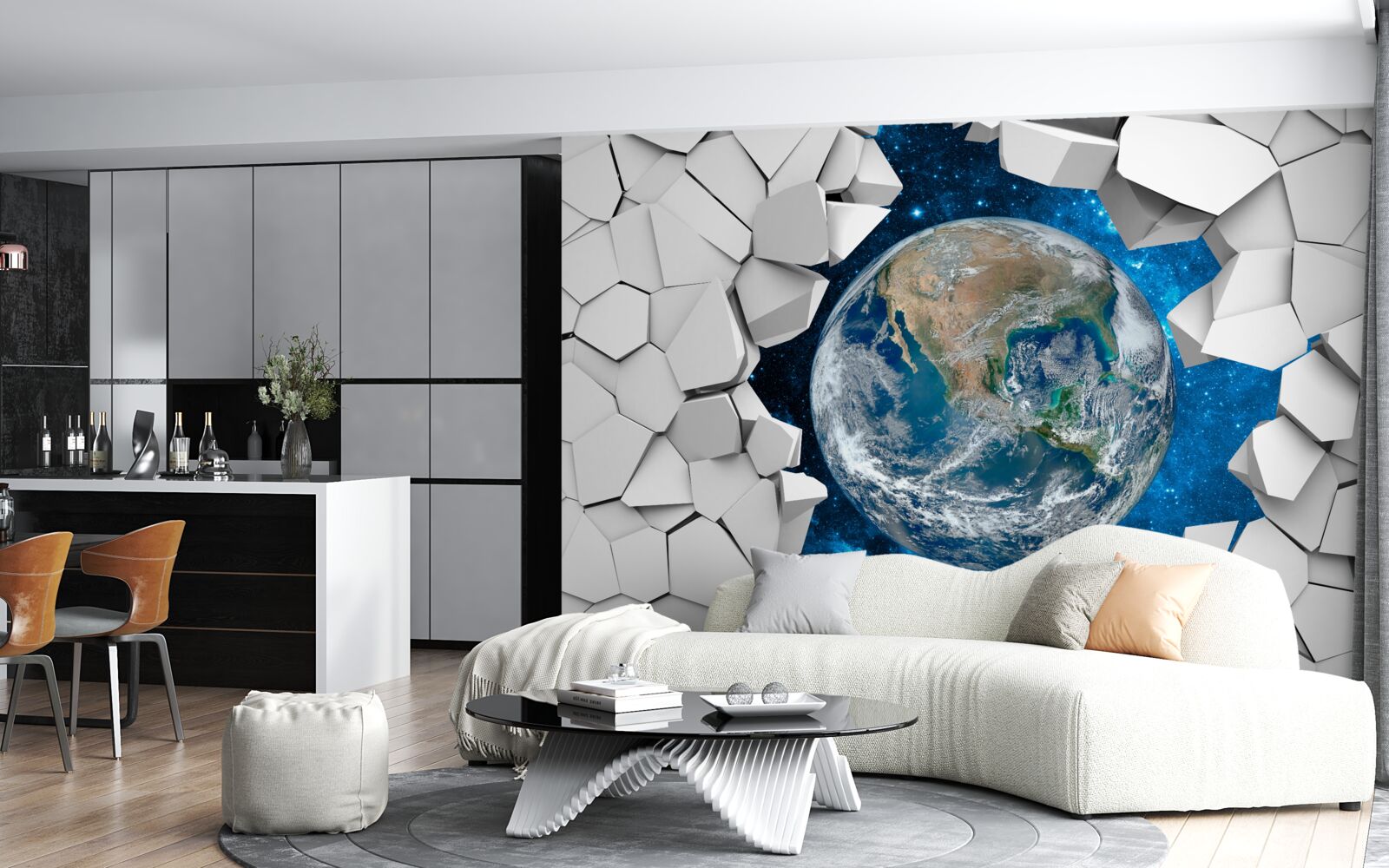 Papier peint un mur délabré dont certaines parties sont recouvertes de terre