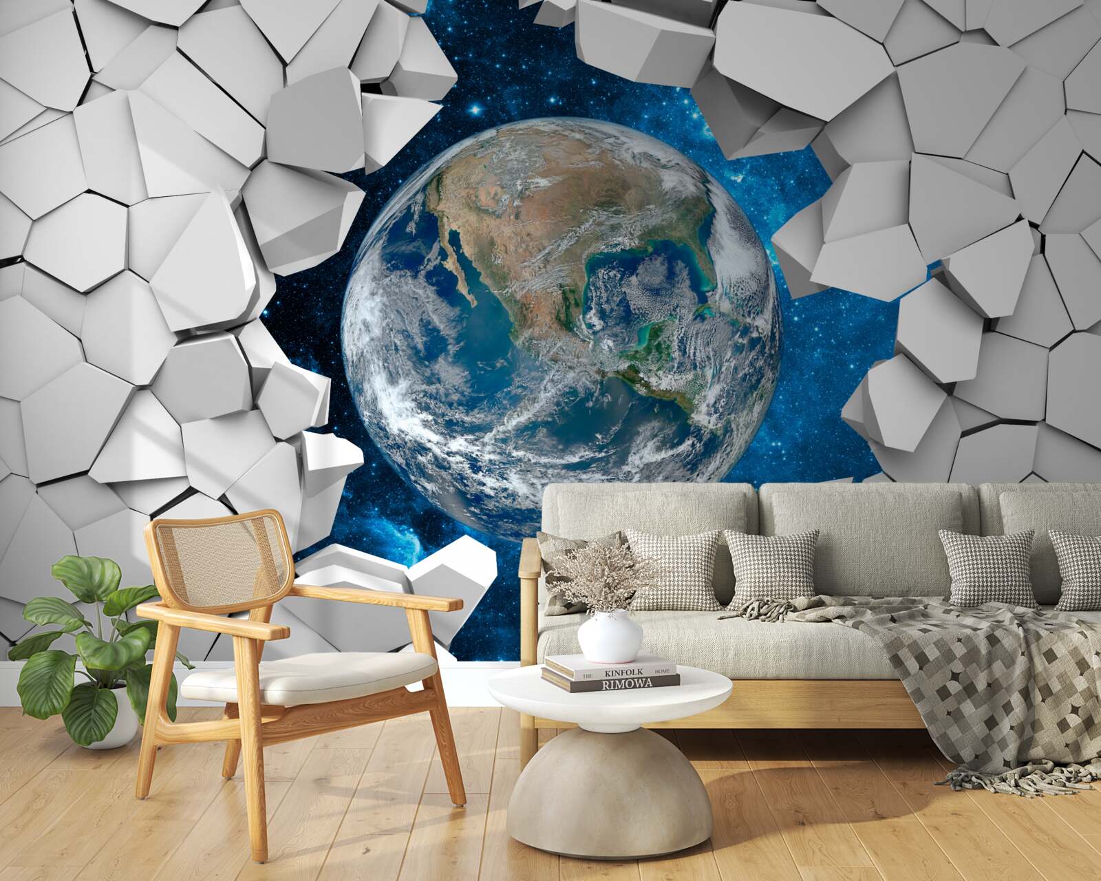 Papier peint un mur délabré dont certaines parties sont recouvertes de terre