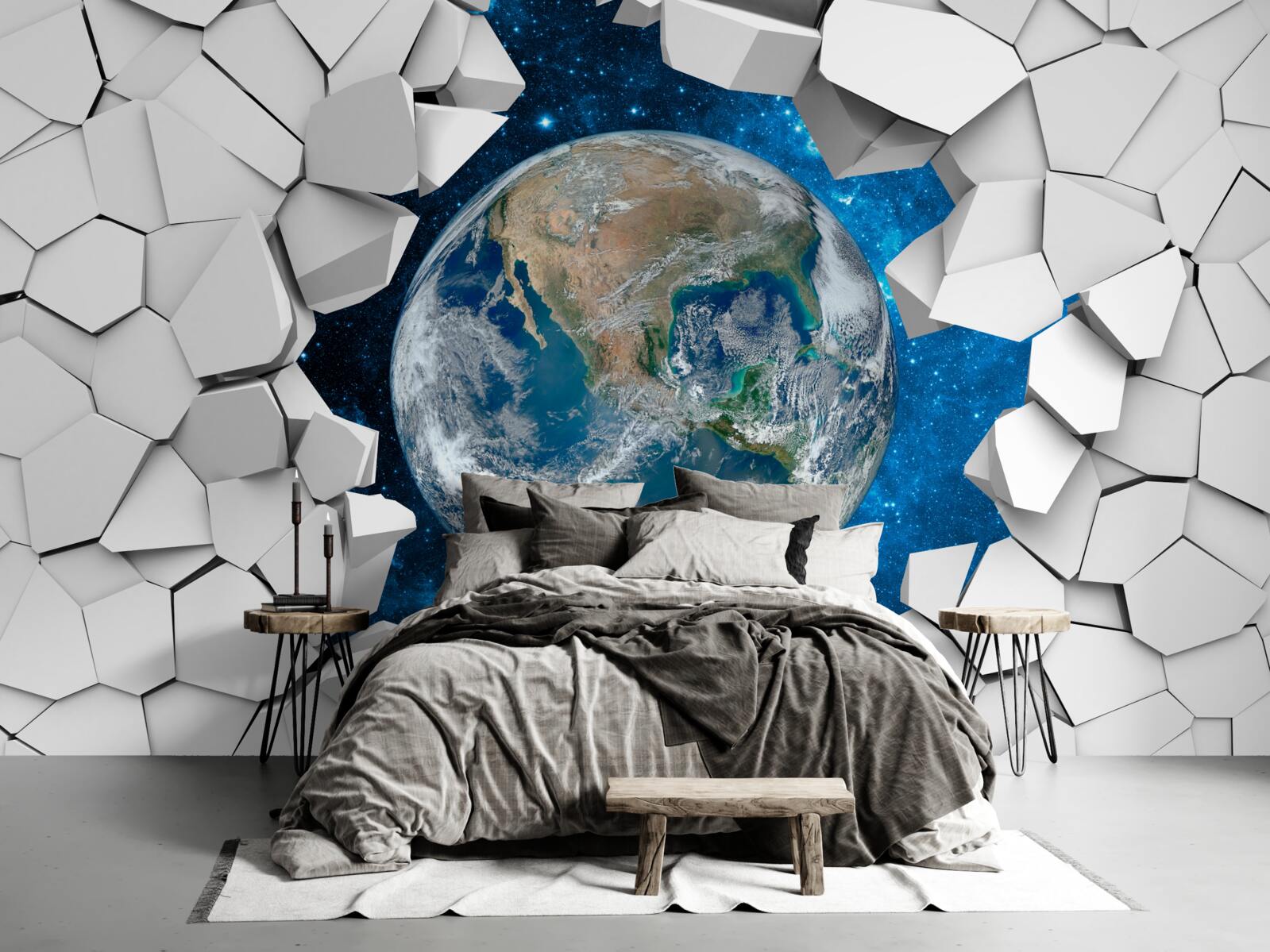 Papier peint un mur délabré dont certaines parties sont recouvertes de terre