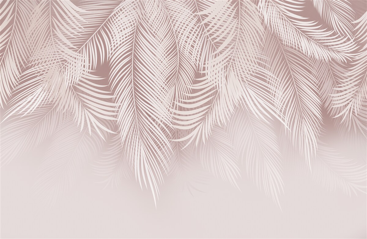 Papier peint des feuilles de palmier pâles pendent