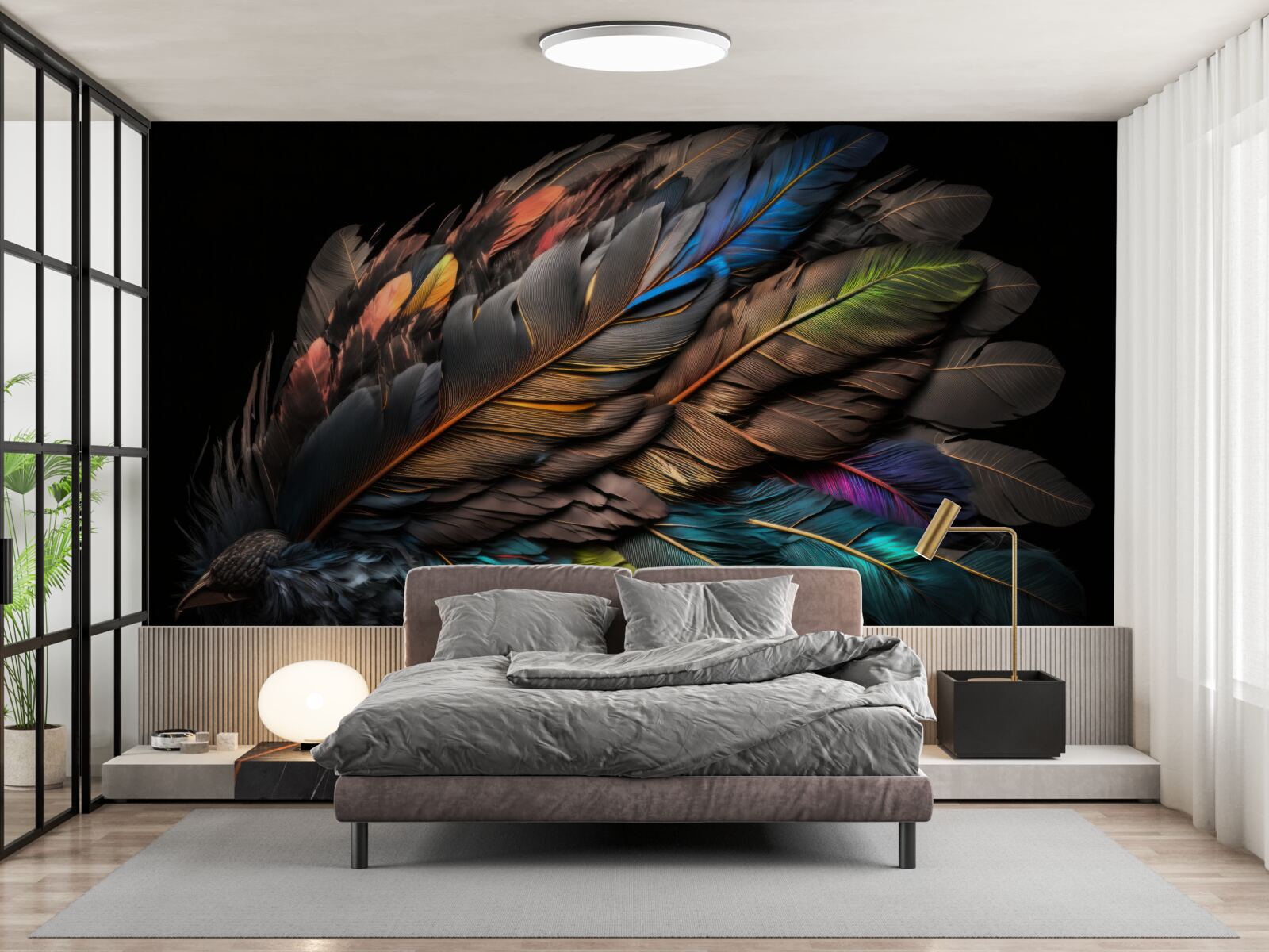 Papier peint couleur claire des plumes d'oiseaux