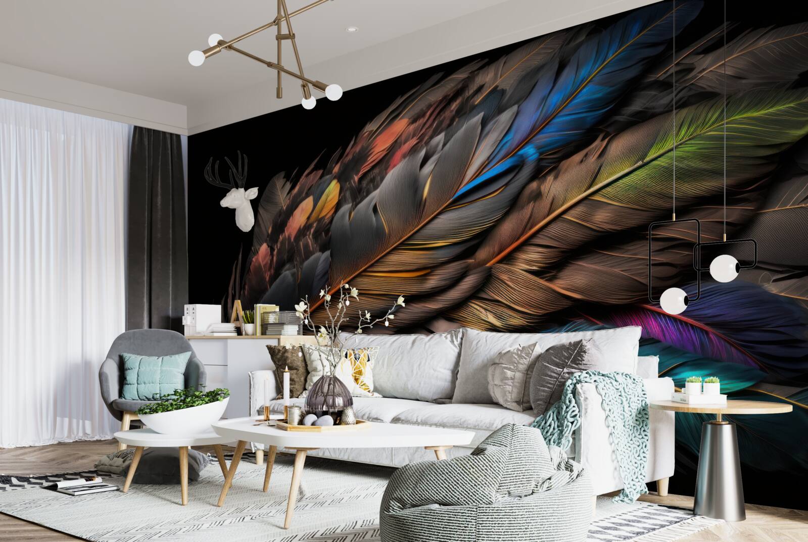 Papier peint couleur claire des plumes d'oiseaux