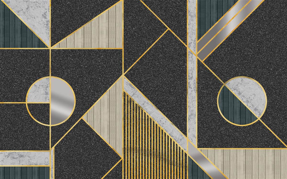 Papier peint mosaïque sombre avec des nuances dorées