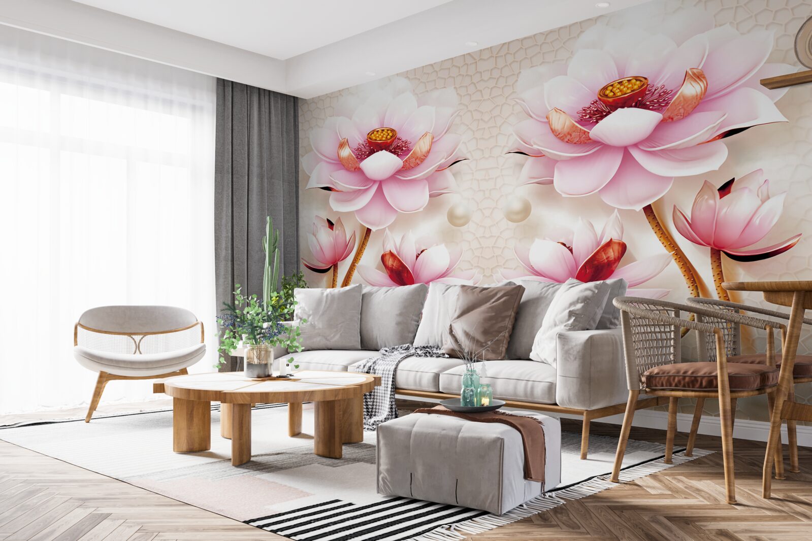 Papier peint habitants de la mer et plantes rares