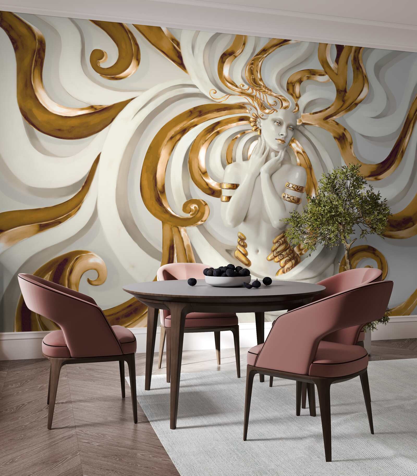 Papier peint dame aux cheveux d'or