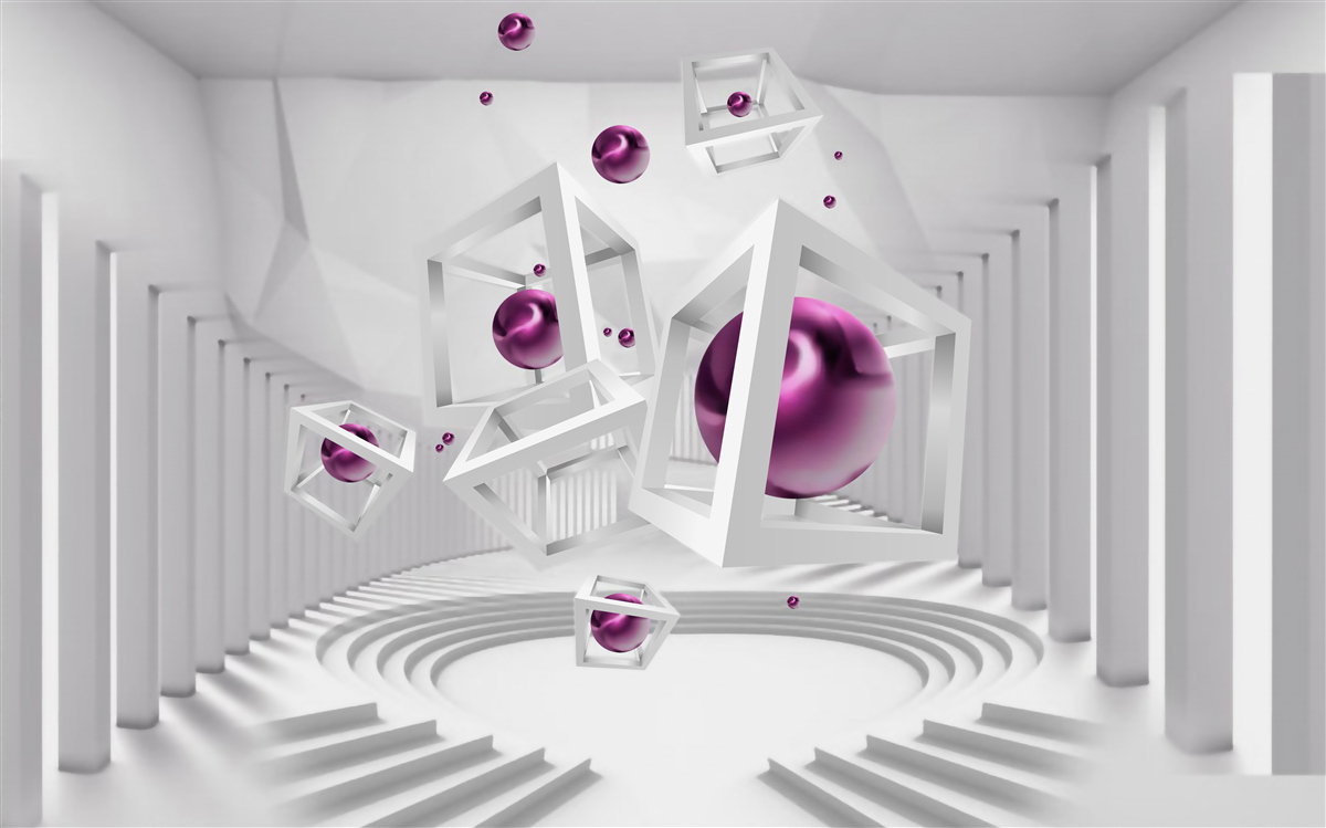 Papier peint les formes géométriques et les escaliers dans le concept d'abstraction