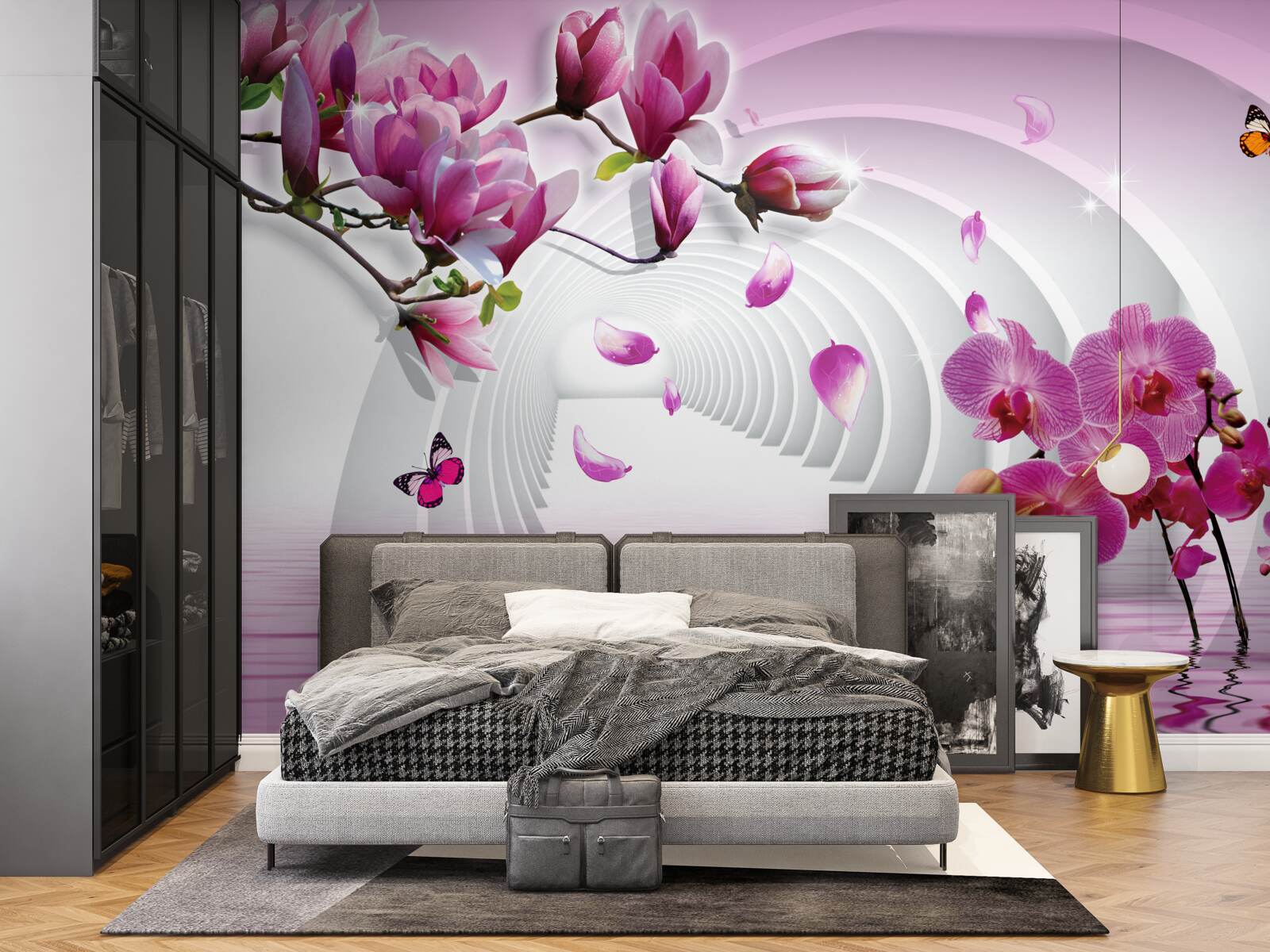 Papier peint de délicieuses nuances de rose, de magnolia et d'orchidée