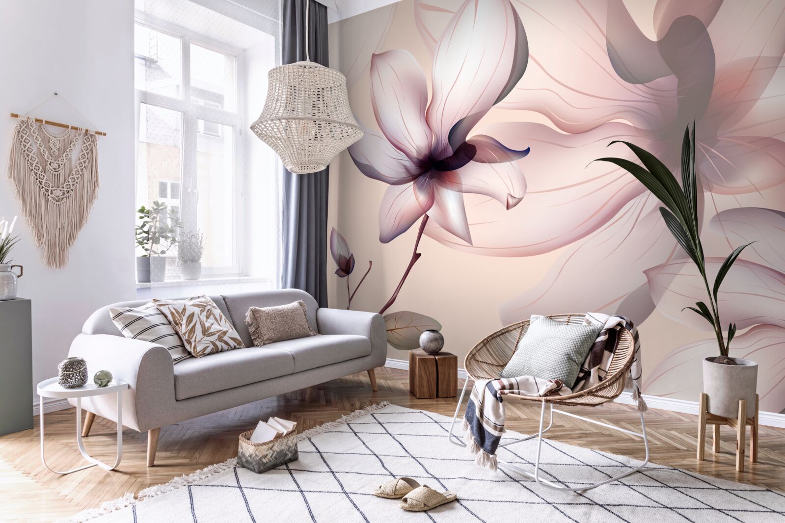 Papier peint fond lumineux avec des magnolias