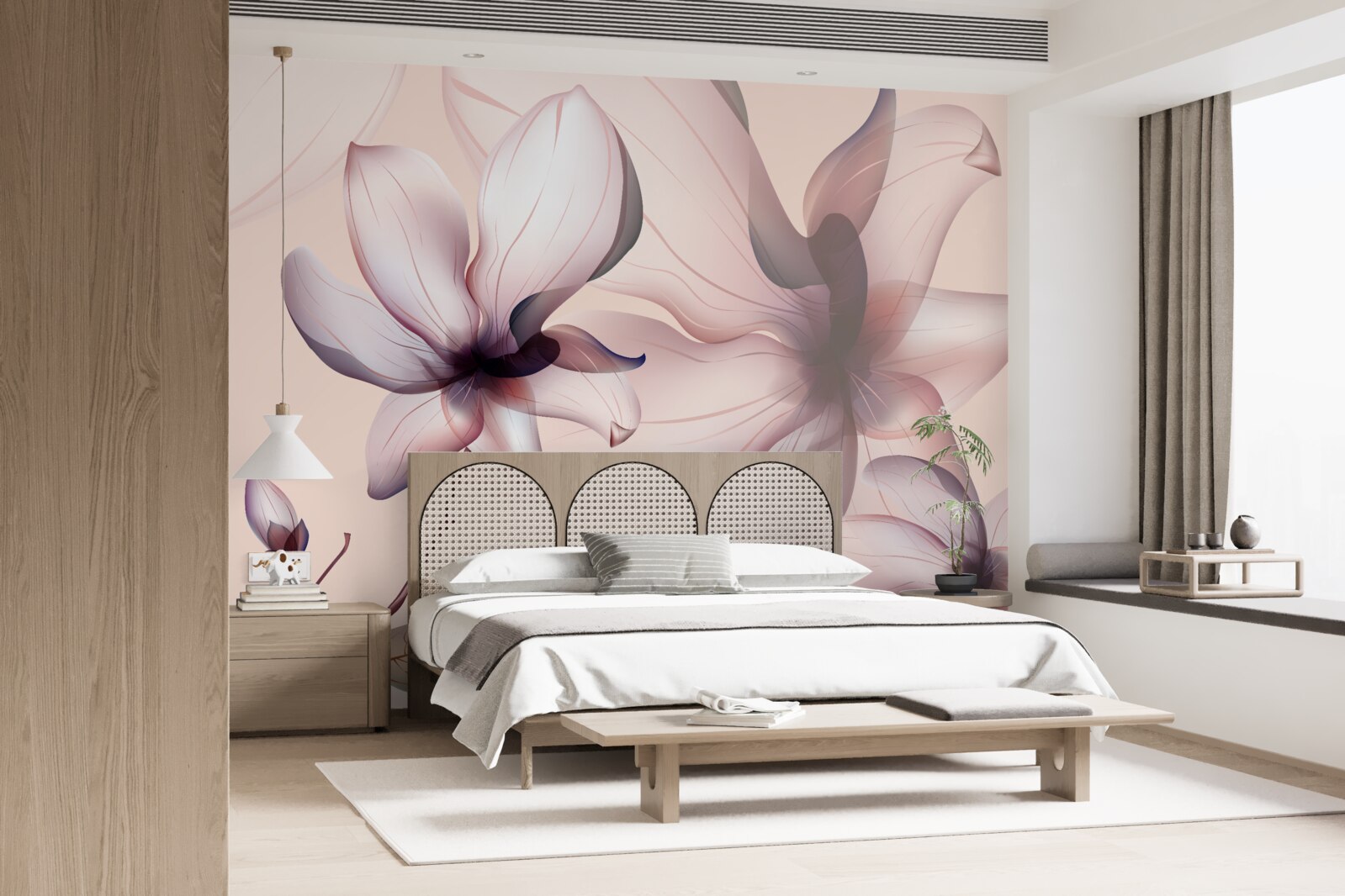 Papier peint fond lumineux avec des magnolias