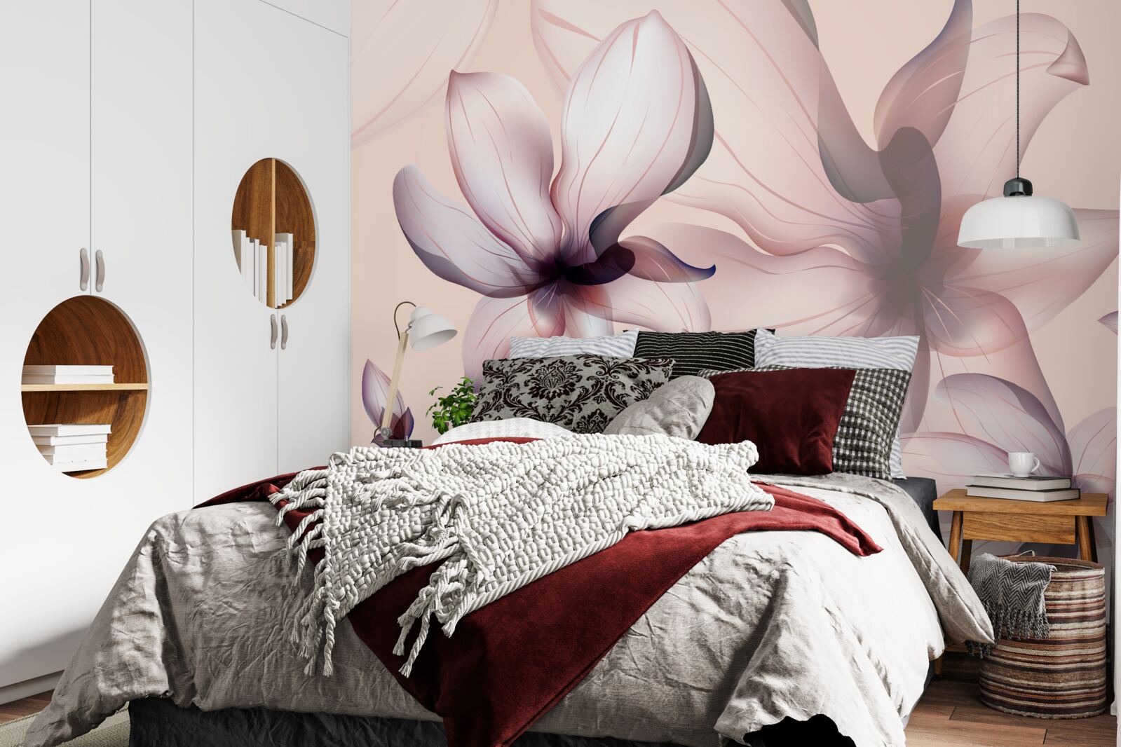 Papier peint fond lumineux avec des magnolias