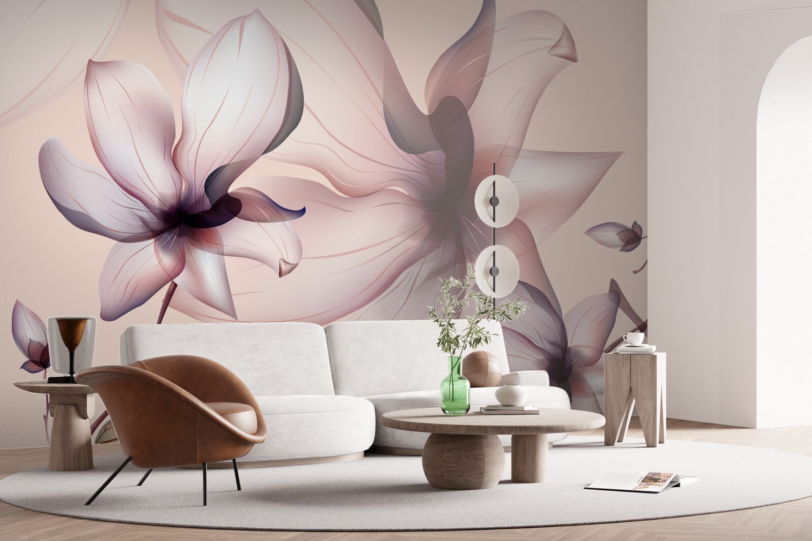 Papier peint fond lumineux avec des magnolias